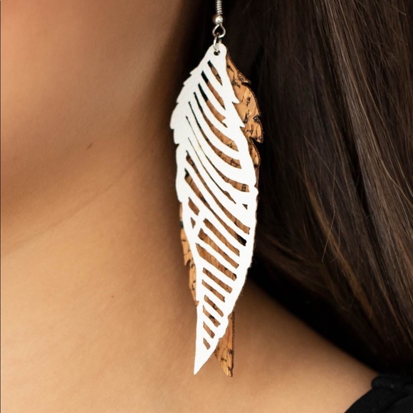 Cork leaf earrings